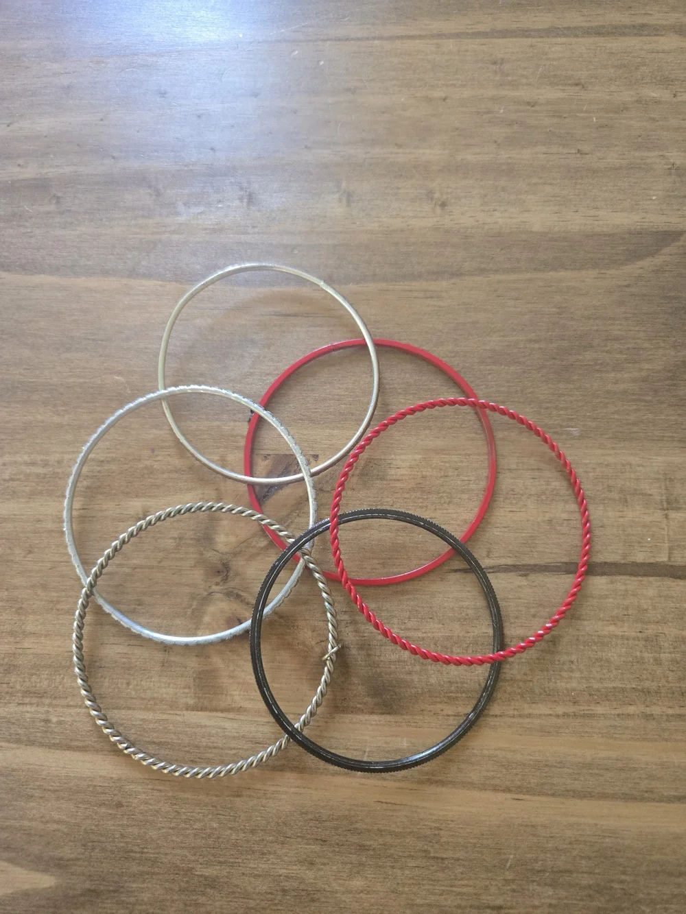 Assorted Women's Red, Black, Silver and Gold Hair Elastics Set